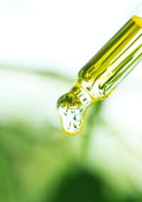 Precious oil drop pipett green backgroung - DALÚ natural skincare